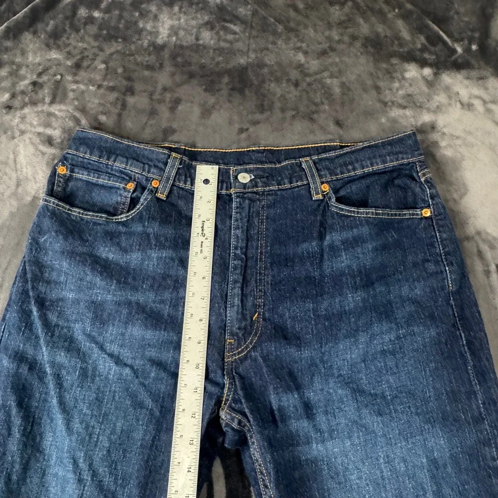 Levi's 505 Regular Fit Jeans Mens 38x30 Dark Wash Straight Leg Denim 00505-2195